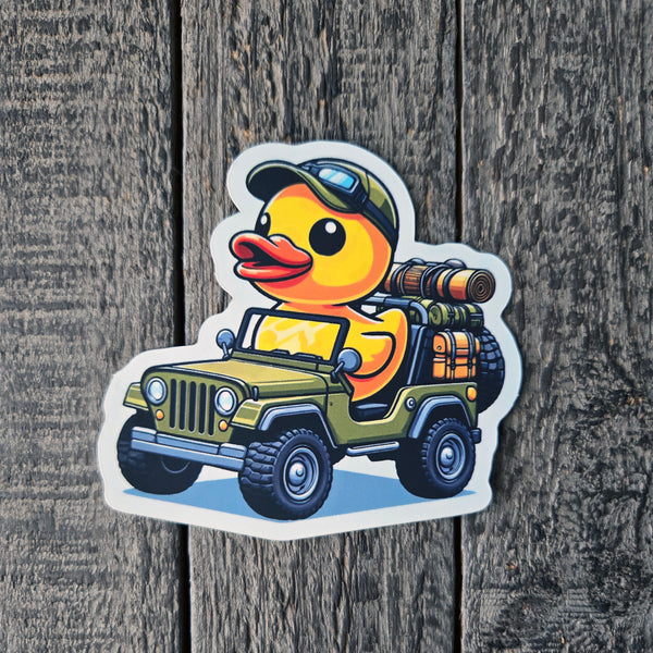 Duck vs. Wild Adventure Vinyl Sticker - Off-Road Rubber Duck Jeep Decal