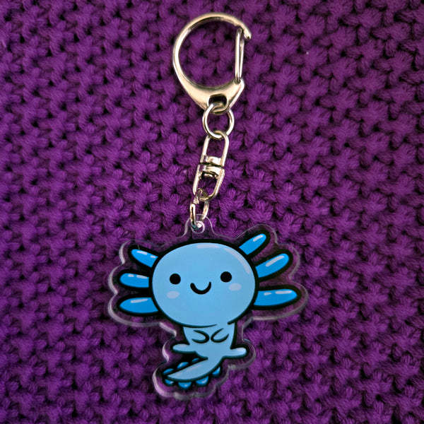 Axolotl Acrylic Keychain – Kawaii Animal Charm – Cute Axolotl Gift – Bag Charm