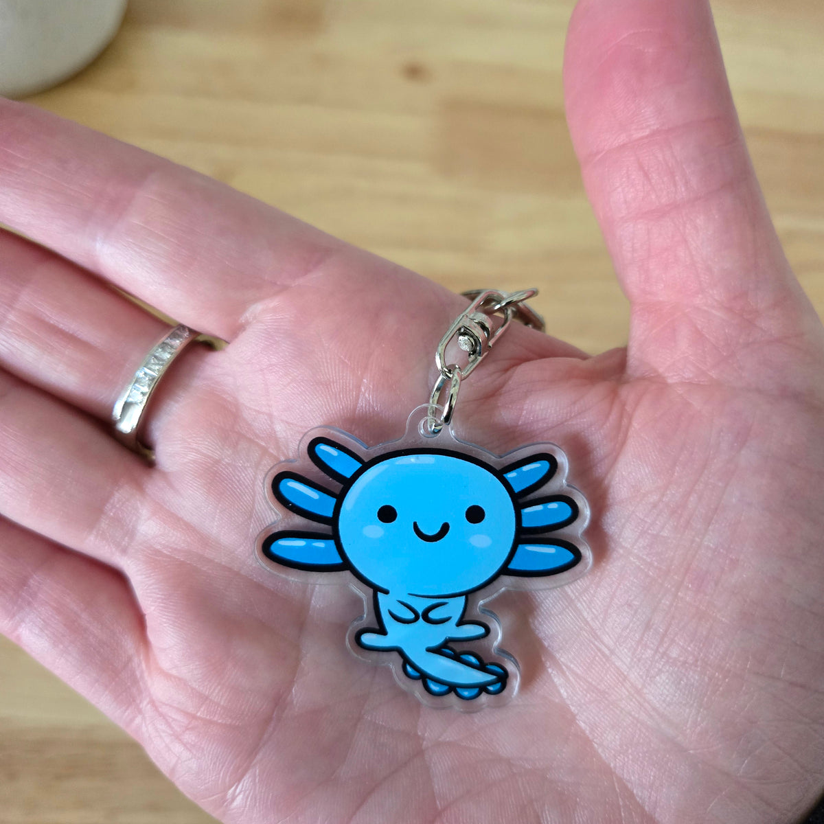 Axolotl Acrylic Keychain – Kawaii Animal Charm – Cute Axolotl Gift – Bag Charm
