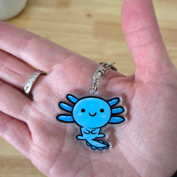 Axolotl Acrylic Keychain – Kawaii Animal Charm – Cute Axolotl Gift – Bag Charm