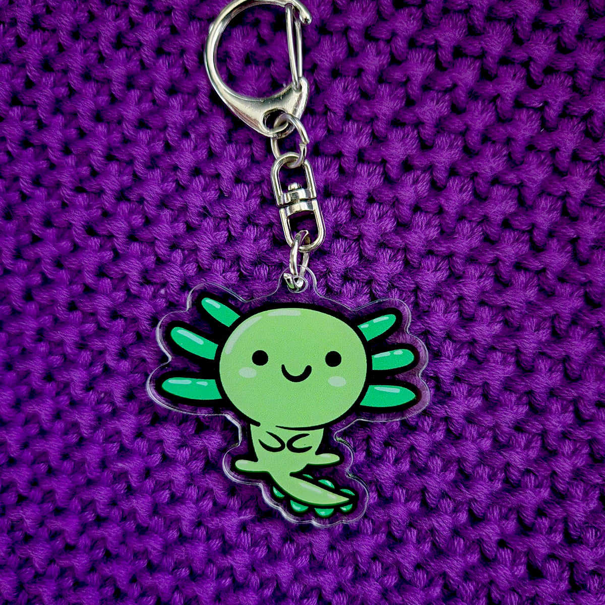 Axolotl Acrylic Keychain – Kawaii Animal Charm – Cute Axolotl Gift – Bag Charm