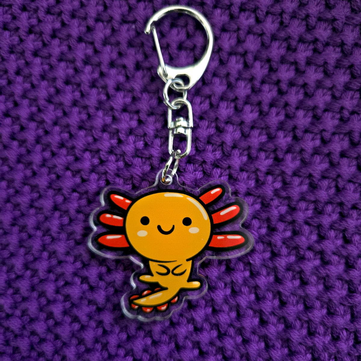 Axolotl Acrylic Keychain – Kawaii Animal Charm – Cute Axolotl Gift – Bag Charm