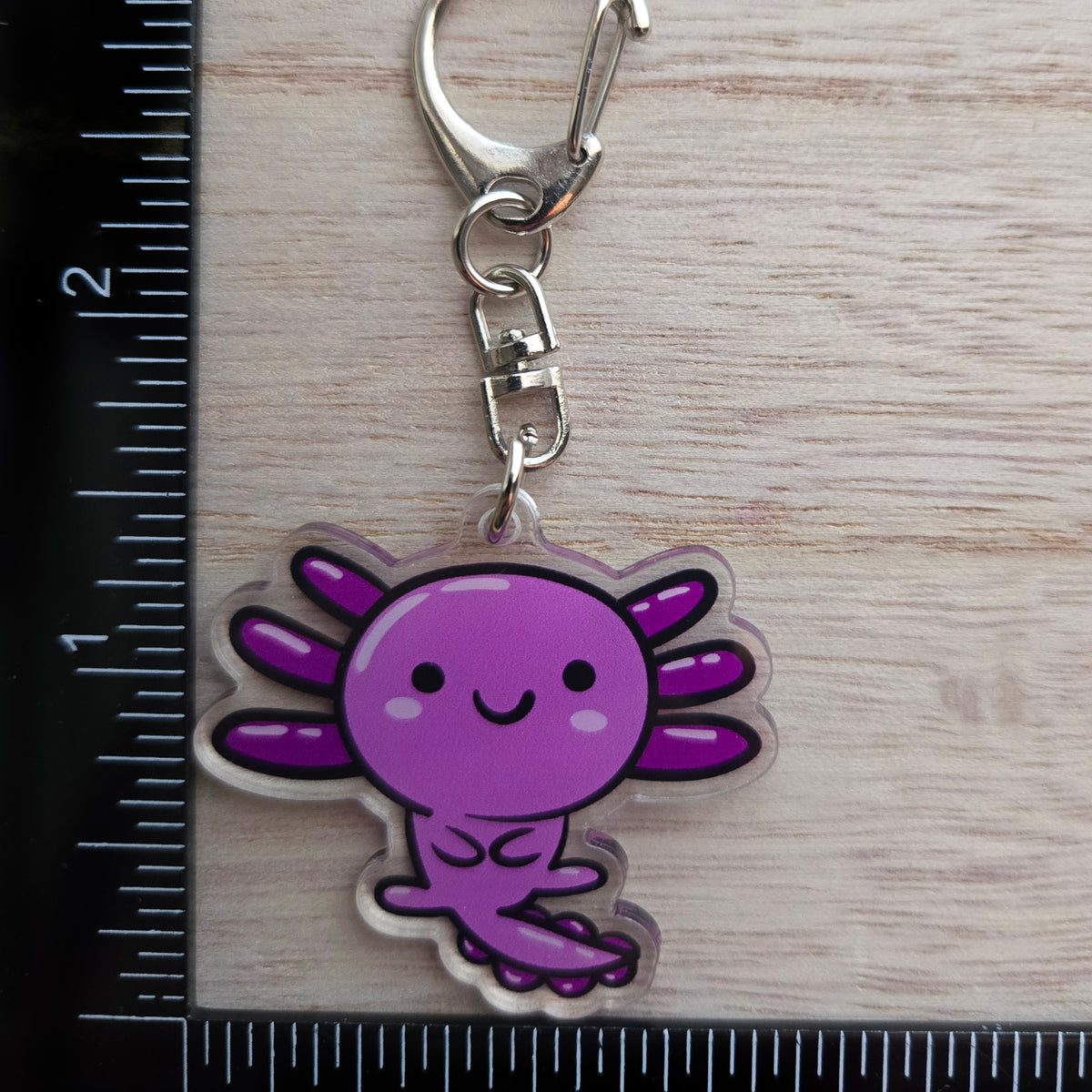 Axolotl Acrylic Keychain – Kawaii Animal Charm – Cute Axolotl Gift – Bag Charm