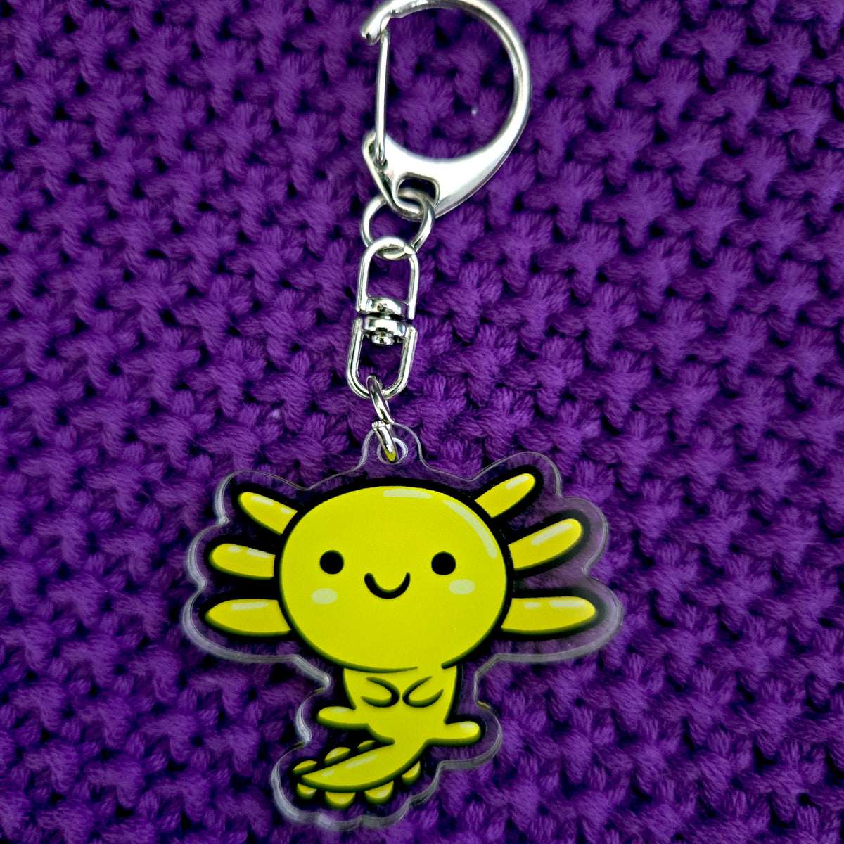 Axolotl Acrylic Keychain – Kawaii Animal Charm – Cute Axolotl Gift – Bag Charm