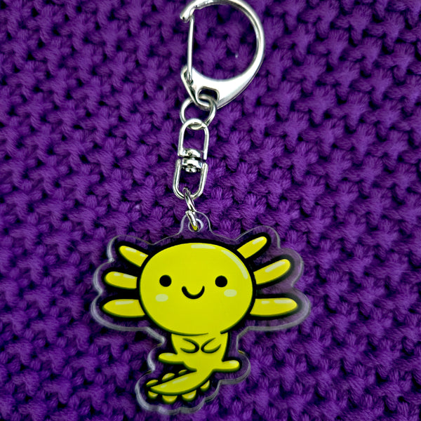 Axolotl Acrylic Keychain – Kawaii Animal Charm – Cute Axolotl Gift – Bag Charm