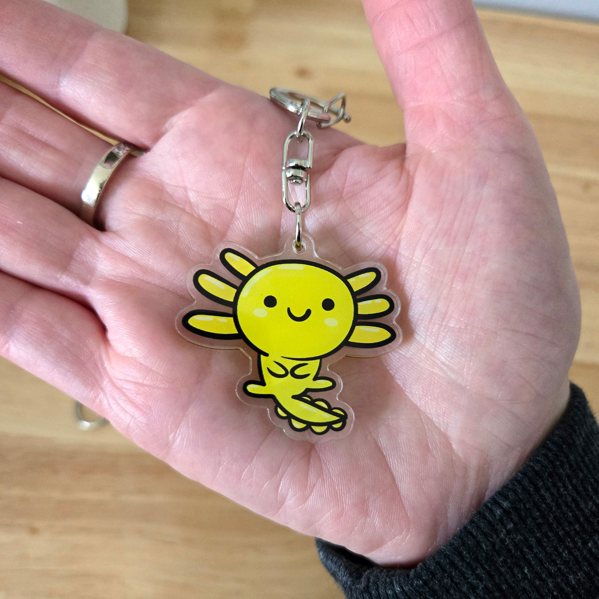 Axolotl Acrylic Keychain – Kawaii Animal Charm – Cute Axolotl Gift – Bag Charm