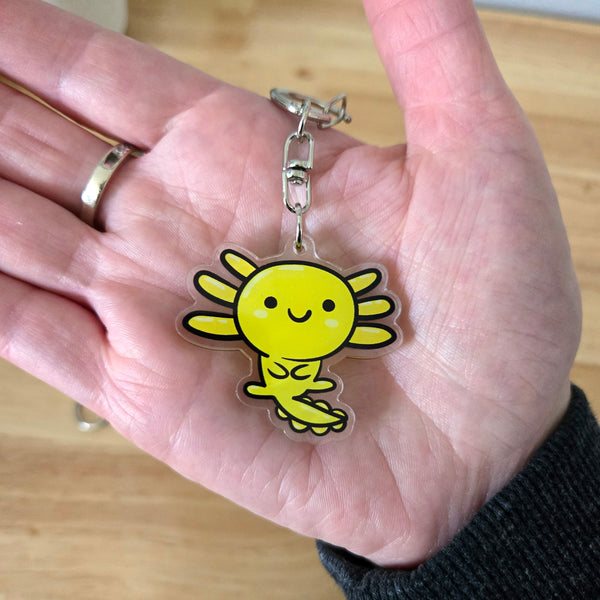 Axolotl Acrylic Keychain – Kawaii Animal Charm – Cute Axolotl Gift – Bag Charm