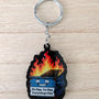 Dumpster Fire Keychain - Funny Dark Humor Acrylic Charm - It's Fine Gift