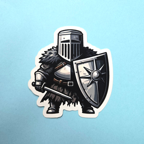 DnD Character Decal - Fantasy Knight Vinyl Sticker - Dwarf Warrior Laptop Decal