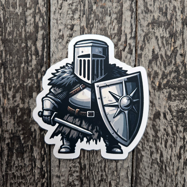 DnD Character Decal - Fantasy Knight Vinyl Sticker - Dwarf Warrior Laptop Decal