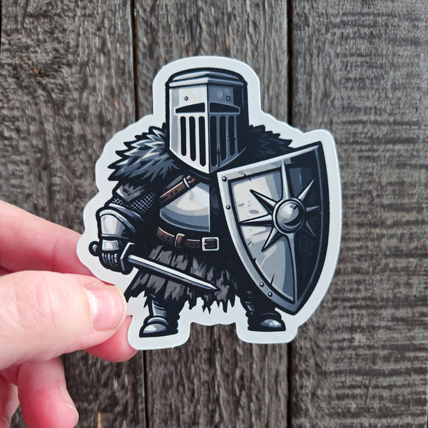 DnD Character Decal - Fantasy Knight Vinyl Sticker - Dwarf Warrior Laptop Decal