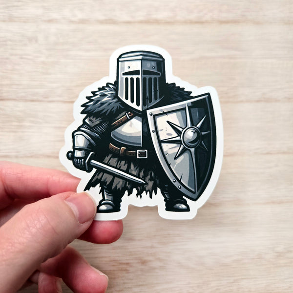 DnD Character Decal - Fantasy Knight Vinyl Sticker - Dwarf Warrior Laptop Decal