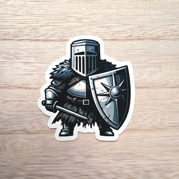 DnD Character Decal - Fantasy Knight Vinyl Sticker - Dwarf Warrior Laptop Decal
