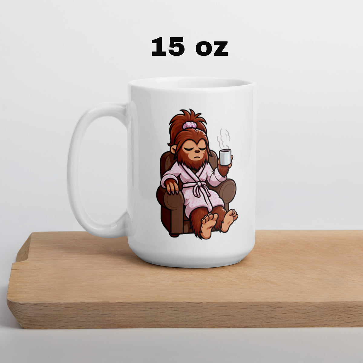 Grumpy Lady Bigfoot Mug - Sasquatch Coffee Cup - Funny Cryptid Gift for Coffee Lovers