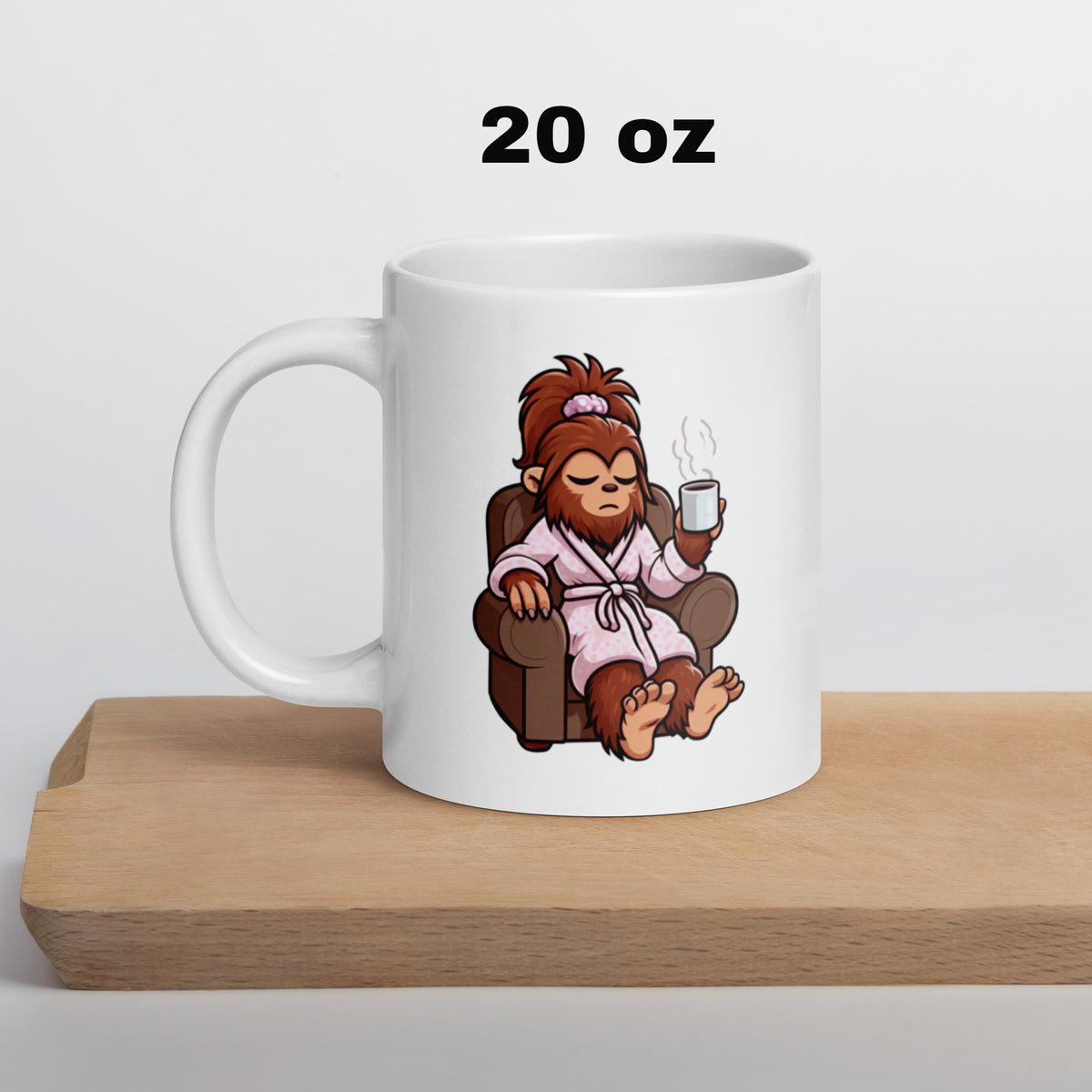 Grumpy Lady Bigfoot Mug - Sasquatch Coffee Cup - Funny Cryptid Gift for Coffee Lovers