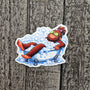 Bigfoot Spa Day Sticker, Funny Sasquatch Self Care Waterproof Vinyl Decal