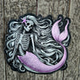 Pink Skeletal Mermaid Vinyl Sticker - 2 Sizes - Waterproof Sugar Skull Day of the Dead Decal