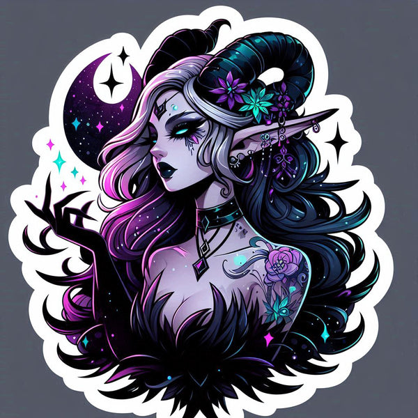30mm Midnight Mischief Metal Pin - Gothic Fantasy Decorative Badge