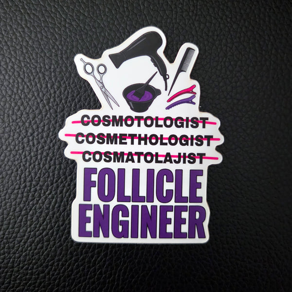 Cosmetologist Sticker, Hair Stylist Humor Vinyl Decal, Hairdresser Gift