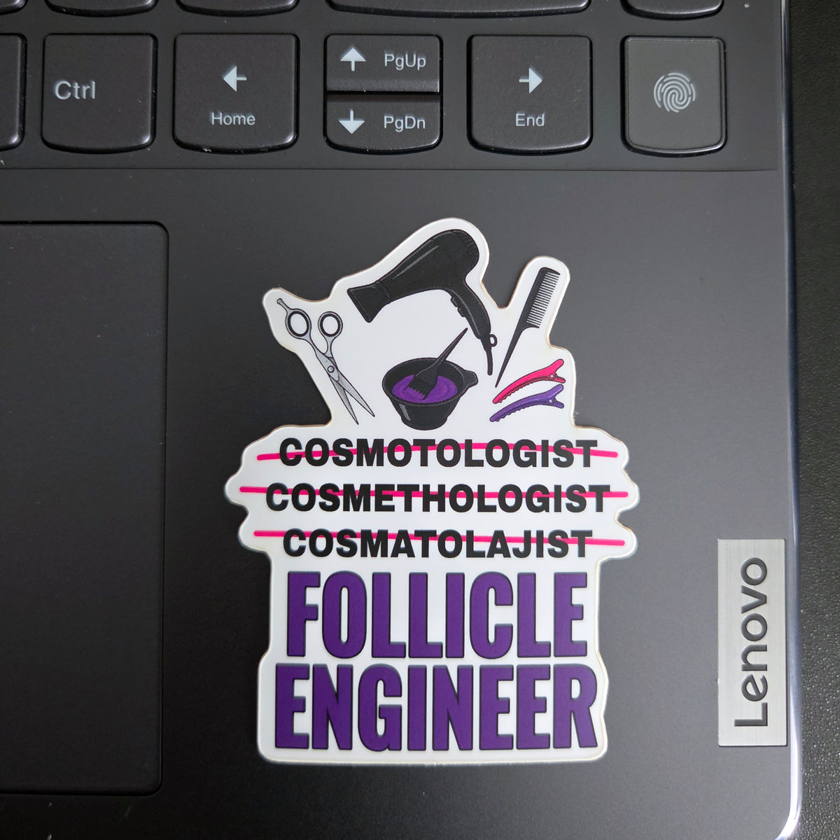 Cosmetologist Sticker, Hair Stylist Humor Vinyl Decal, Hairdresser Gift