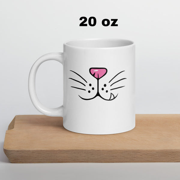 Cat Face Mug - Funny Cat Coffee Mug - Cat Lover Gift - Novelty Ceramic Mug - Cute Cat Mug