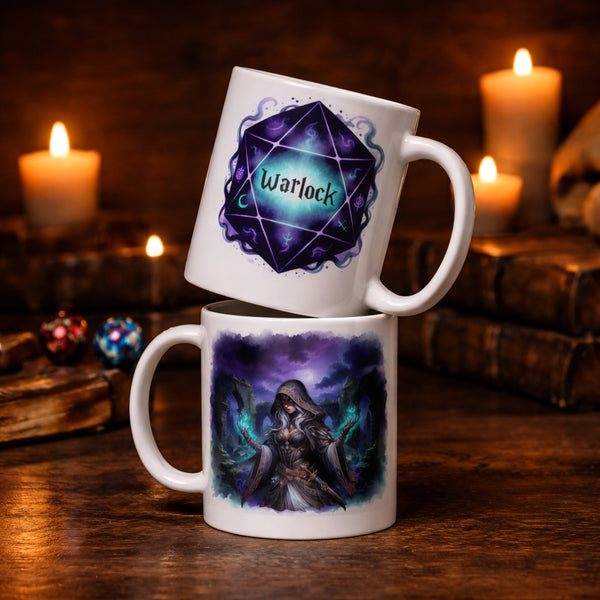 Warlock DND Mug - Dungeons and Dragons Gift - Warlock Class Coffee Mug - Tabletop Gaming Gift - RPG Fantasy Mug