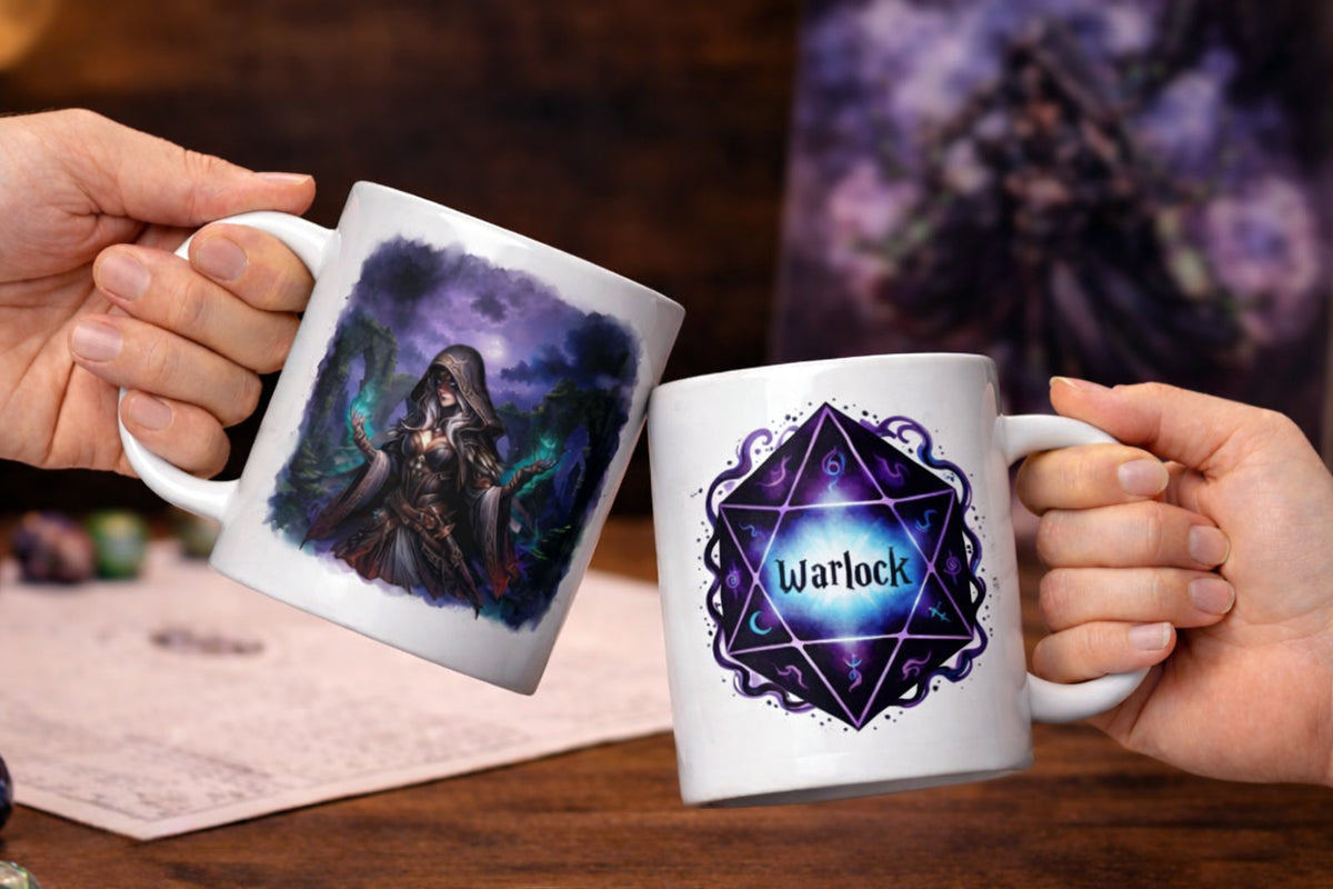 Warlock DND Mug - Dungeons and Dragons Gift - Warlock Class Coffee Mug - Tabletop Gaming Gift - RPG Fantasy Mug