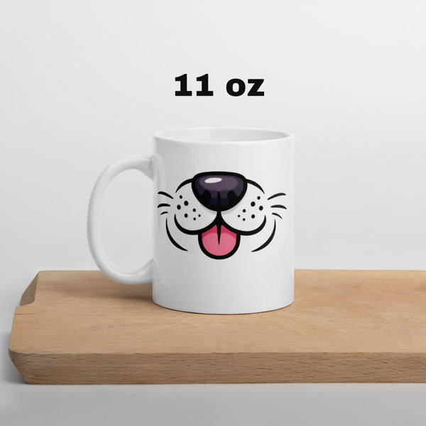 Dog Face Mug - Funny Dog Lover Gift - Cute Puppy Coffee Mug - Dog Mom, Dog Dad Gift