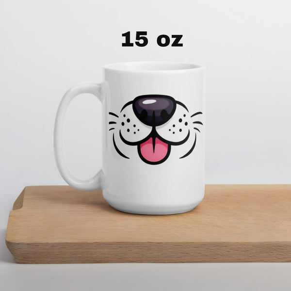 Dog Face Mug - Funny Dog Lover Gift - Cute Puppy Coffee Mug - Dog Mom, Dog Dad Gift