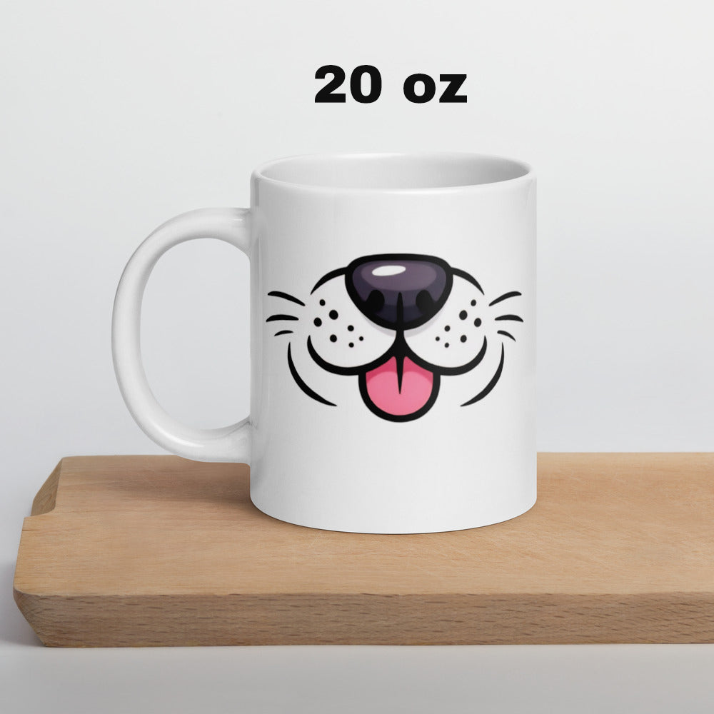 Dog Face Mug - Funny Dog Lover Gift - Cute Puppy Coffee Mug - Dog Mom, Dog Dad Gift