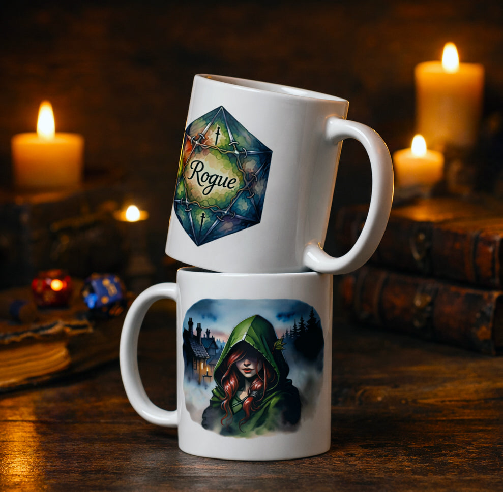 Rogue Class DND Coffee Mug - Dungeons and Dragons Gift - Tabletop Gaming Mug - RPG Gift - Fantasy Class Cup