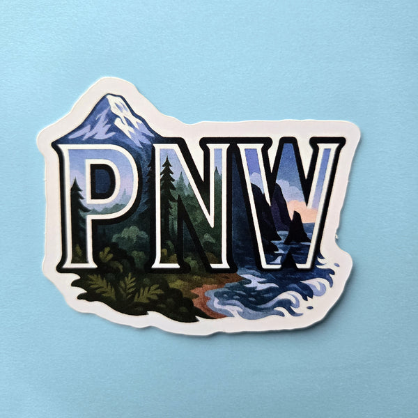 Pacific Northwest Nature Vinyl Sticker - PNW Scenic Decal