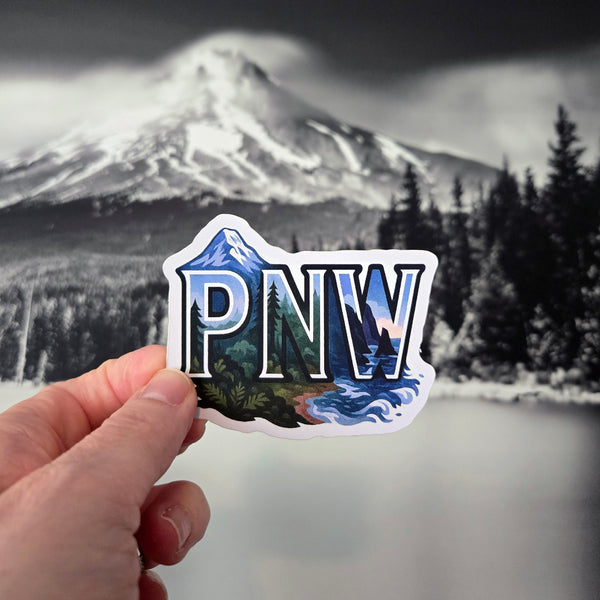 Pacific Northwest Nature Vinyl Sticker - PNW Scenic Decal