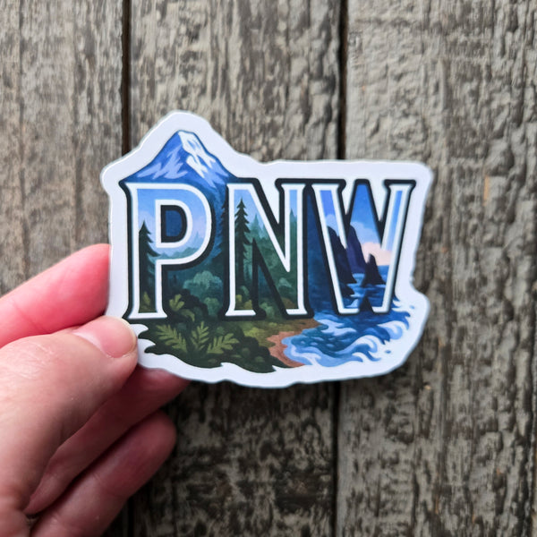 Pacific Northwest Nature Vinyl Sticker - PNW Scenic Decal