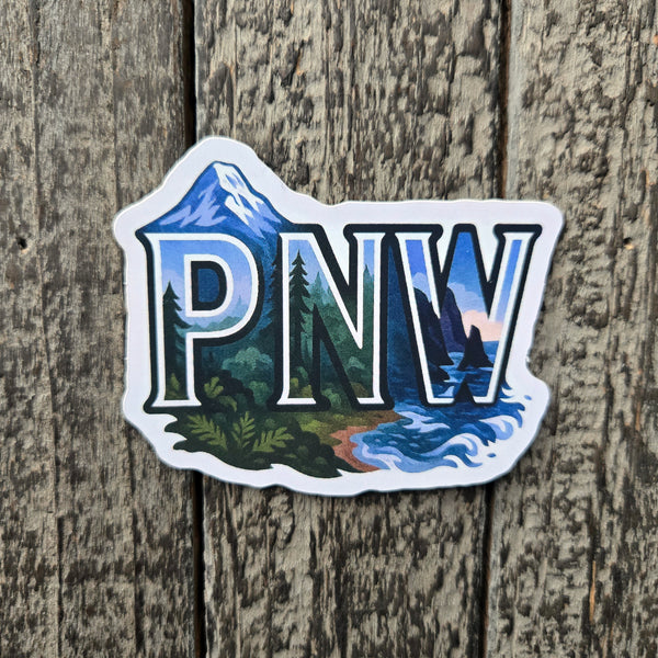 Pacific Northwest Nature Vinyl Sticker - PNW Scenic Decal