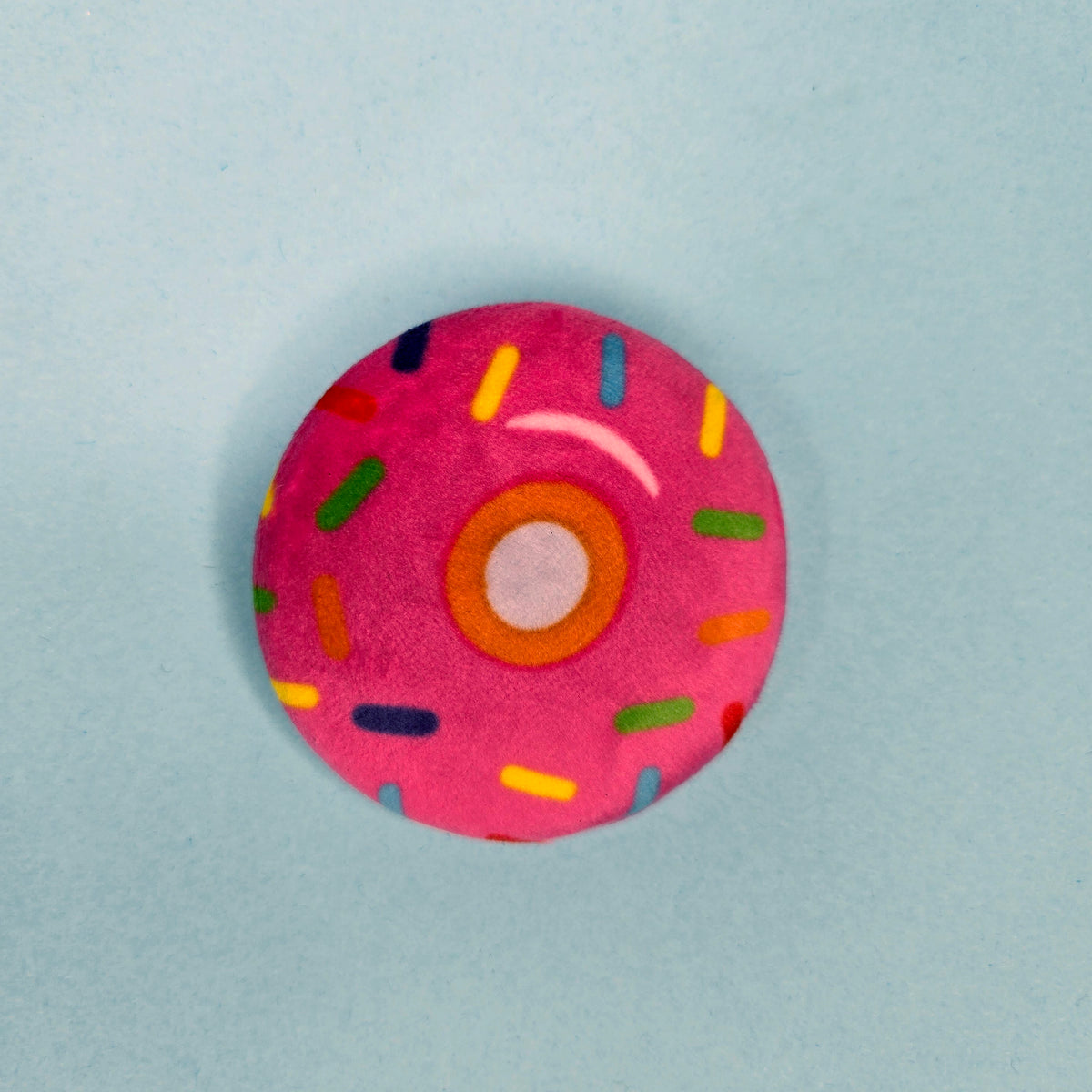 Plush Pin - Kawaii Pink Donut - Squishy Fidget Pin - 3D Dessert Food Pin - Backpack Lapel - Foodie Gift