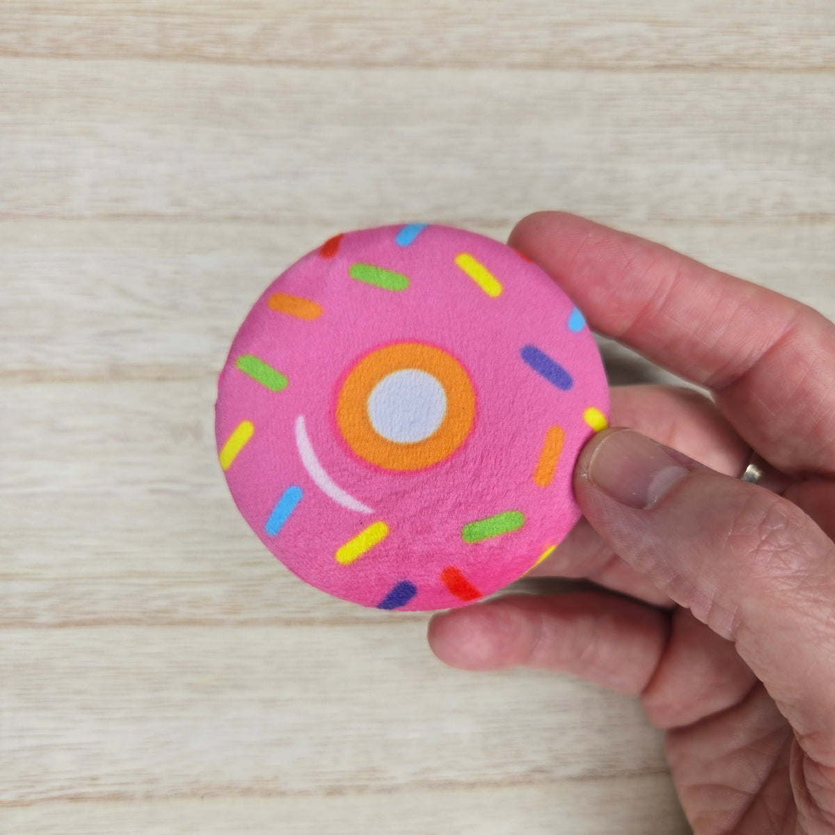 Plush Pin - Kawaii Pink Donut - Squishy Fidget Pin - 3D Dessert Food Pin - Backpack Lapel - Foodie Gift