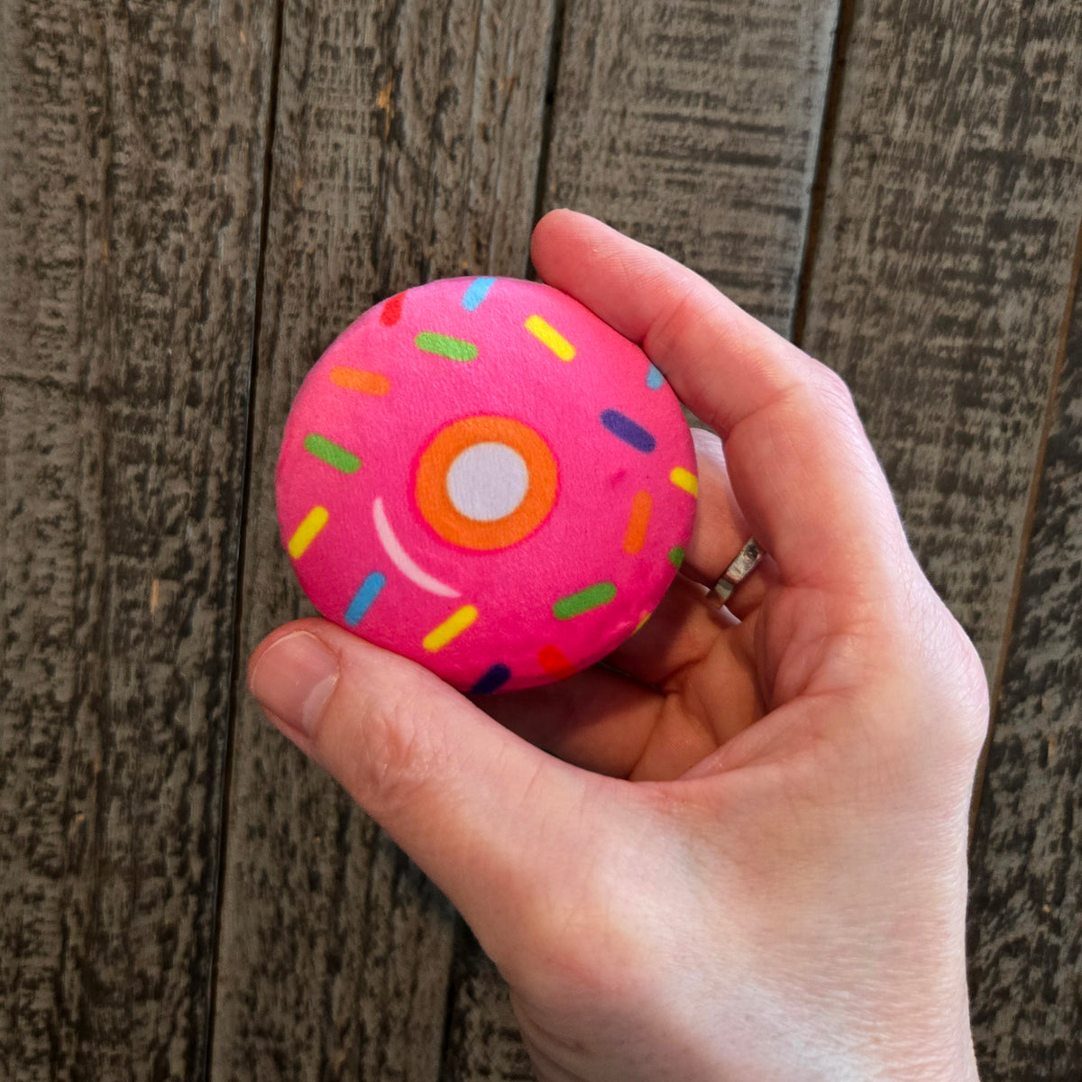 Plush Pin - Kawaii Pink Donut - Squishy Fidget Pin - 3D Dessert Food Pin - Backpack Lapel - Foodie Gift