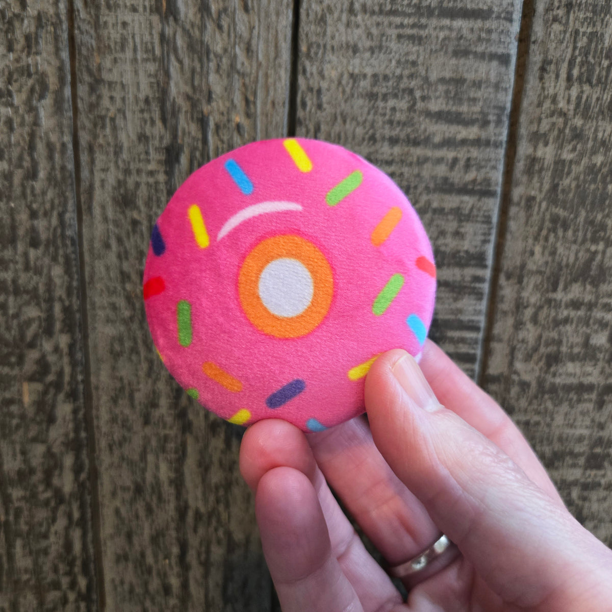Plush Pin - Kawaii Pink Donut - Squishy Fidget Pin - 3D Dessert Food Pin - Backpack Lapel - Foodie Gift