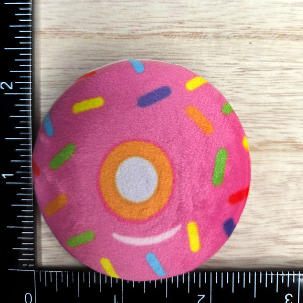 Plush Pin - Kawaii Pink Donut - Squishy Fidget Pin - 3D Dessert Food Pin - Backpack Lapel - Foodie Gift
