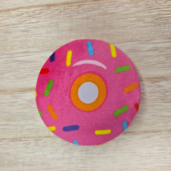 Plush Pin - Kawaii Pink Donut - Squishy Fidget Pin - 3D Dessert Food Pin - Backpack Lapel - Foodie Gift
