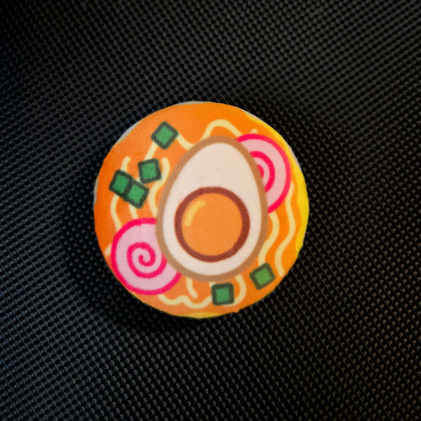 Plush Pin - Kawaii Ramen Bowl - Squishy Fidget Pin - 3D Japanese Food Pin - Backpack Lapel - Foodie Gift