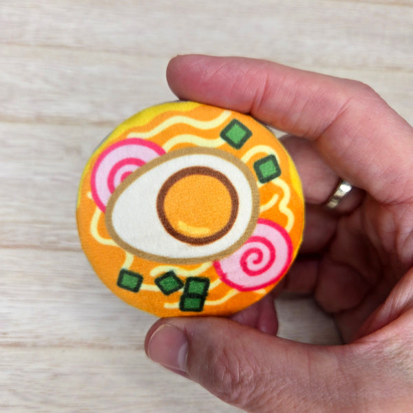 Plush Pin - Kawaii Ramen Bowl - Squishy Fidget Pin - 3D Japanese Food Pin - Backpack Lapel - Foodie Gift