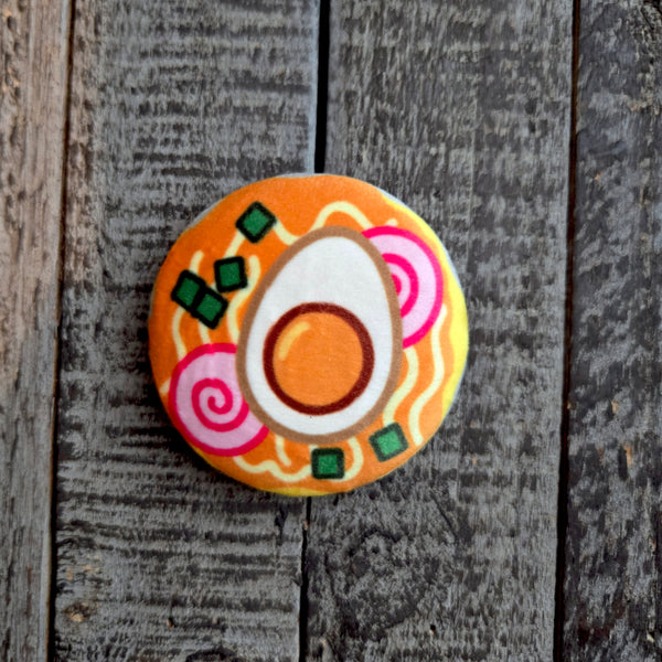 Plush Pin - Kawaii Ramen Bowl - Squishy Fidget Pin - 3D Japanese Food Pin - Backpack Lapel - Foodie Gift