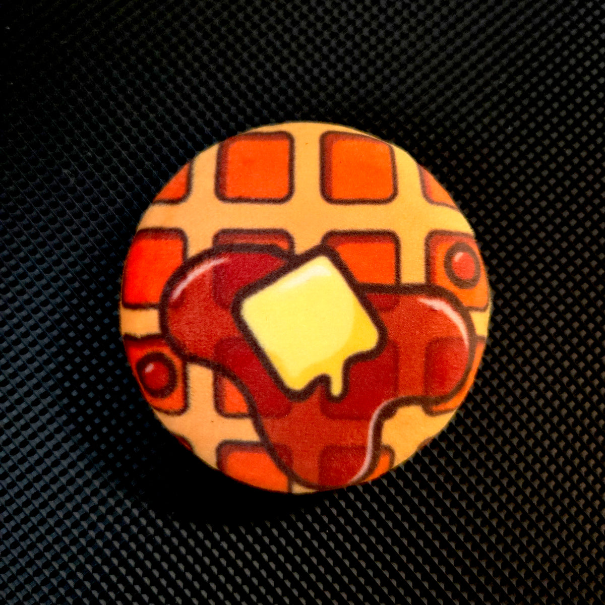 Plush Pin - Kawaii Waffle - Squishy Fidget Pin - 3D Breakfast Food Pin - Backpack Lapel - Foodie Gift