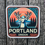 Portland Oregon Sticker - White Stag Vinyl Decal - Waterproof PNW Decal