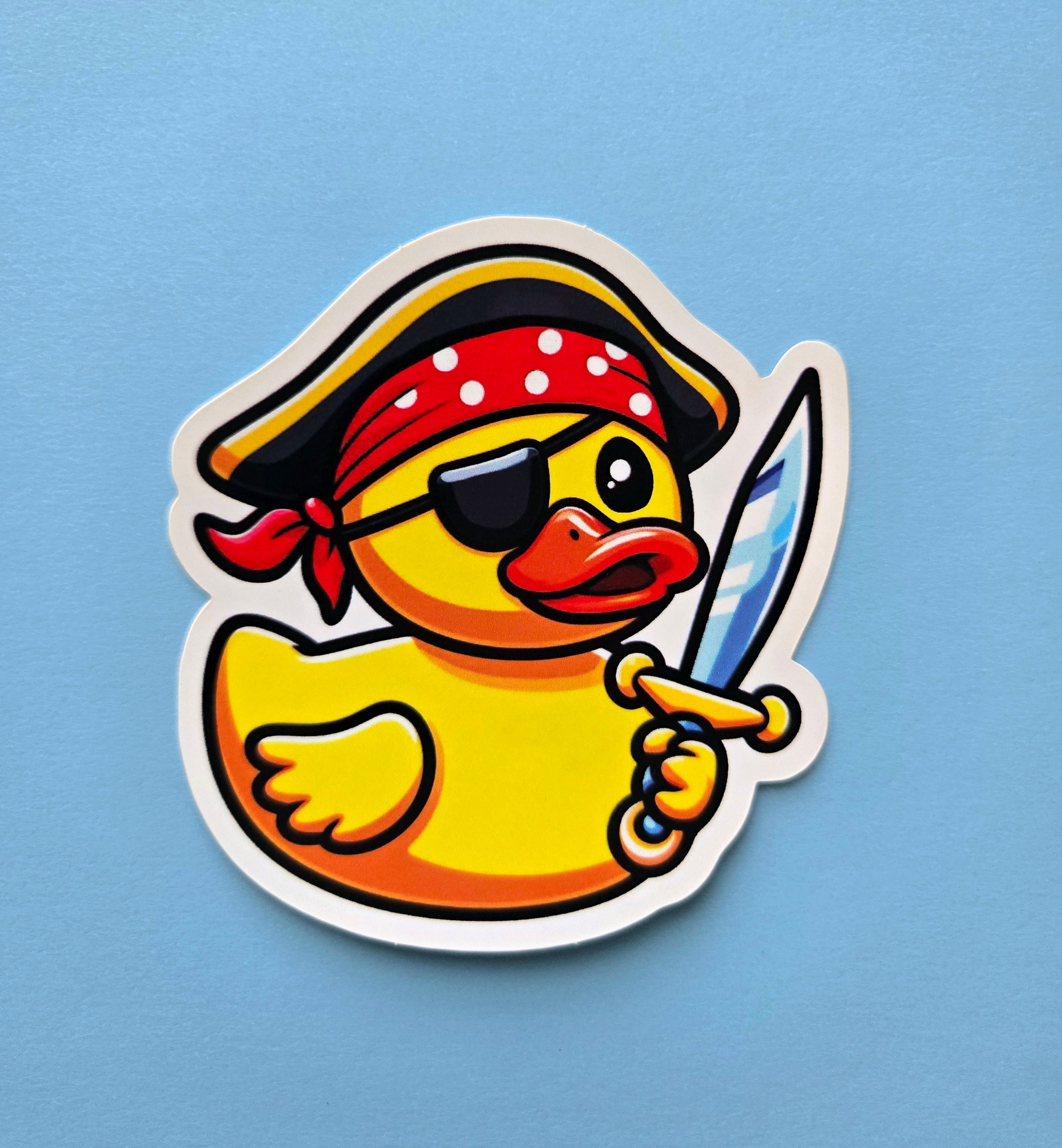 Captain Quack Sparrow Pirate Duck Sticker - Cute Rubber Duck Vinyl