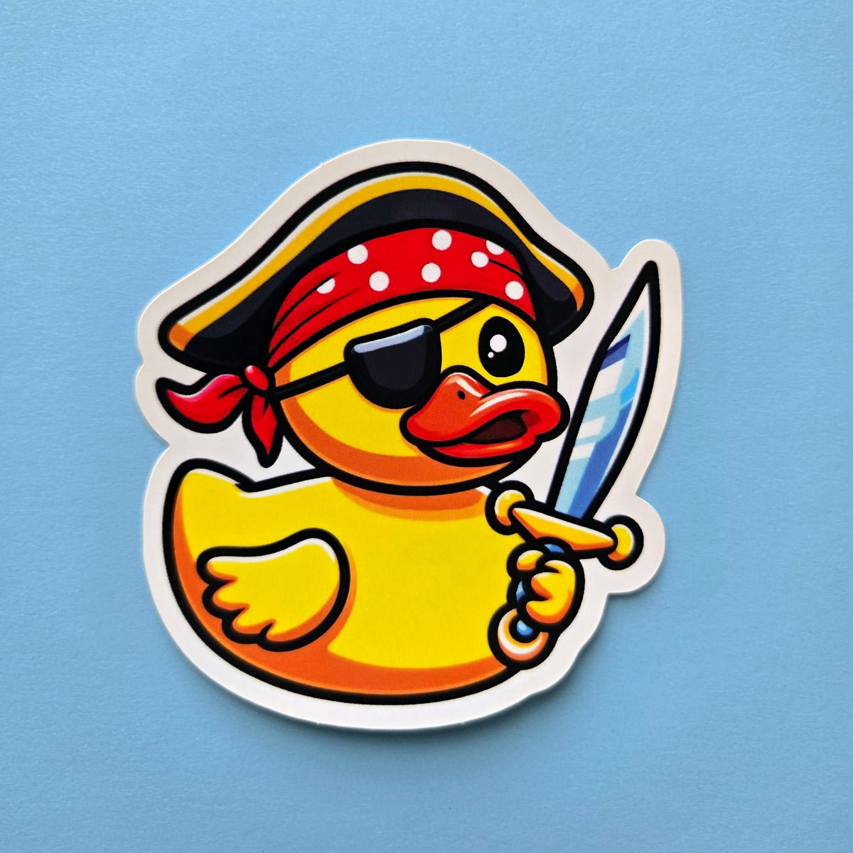 Captain Quack Sparrow Pirate Duck Sticker - Cute Rubber Duck Vinyl Decal