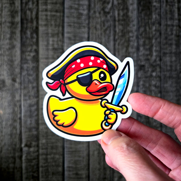 Captain Quack Sparrow Pirate Duck Sticker - Cute Rubber Duck Vinyl Decal