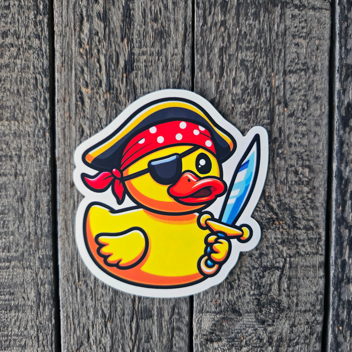 Captain Quack Sparrow Pirate Duck Sticker - Cute Rubber Duck Vinyl Decal